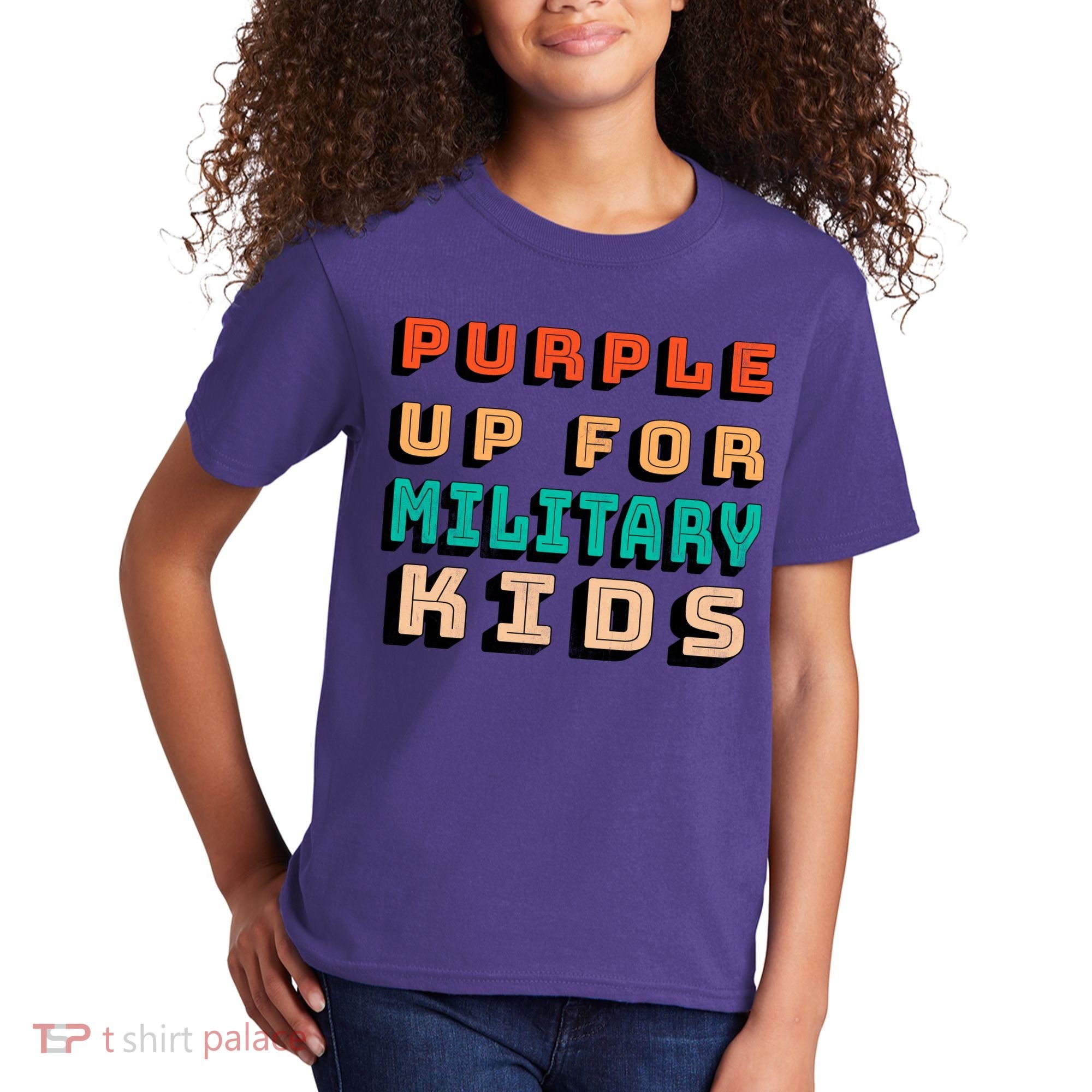 Purple Up For Military Kids Support Kids T-Shirt