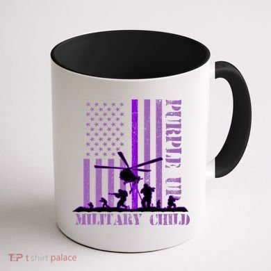 Purple Up Military Child Coffee Mug back
