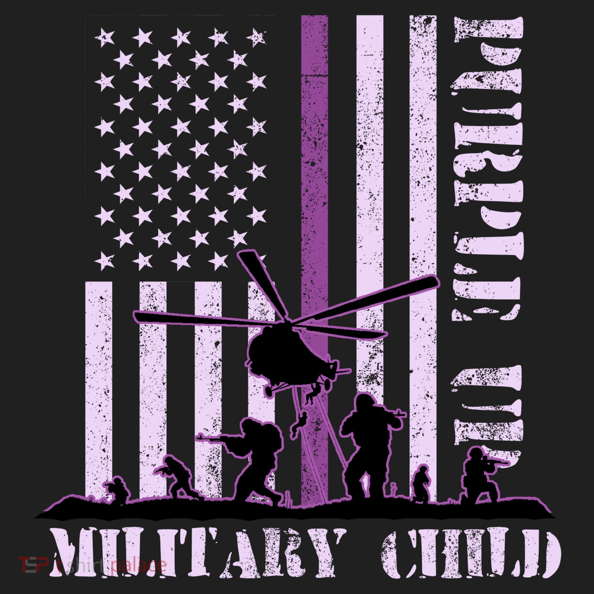 Purple Up Military Child Beanie