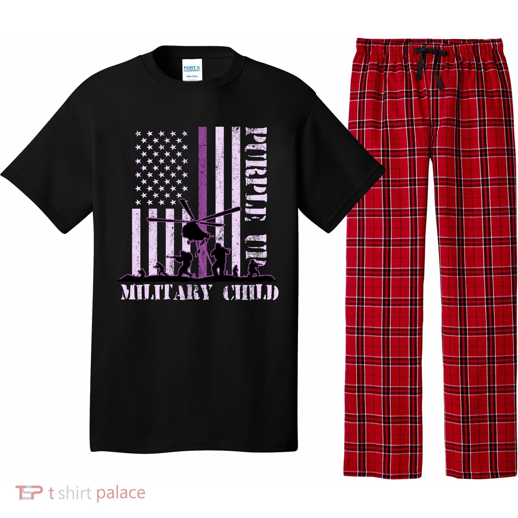 Purple Up Military Child Pajama Set