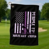 Purple Up Military Child Golf Towel thumb 1