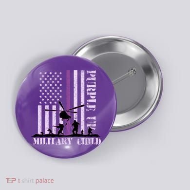 Purple Up Military Child Button