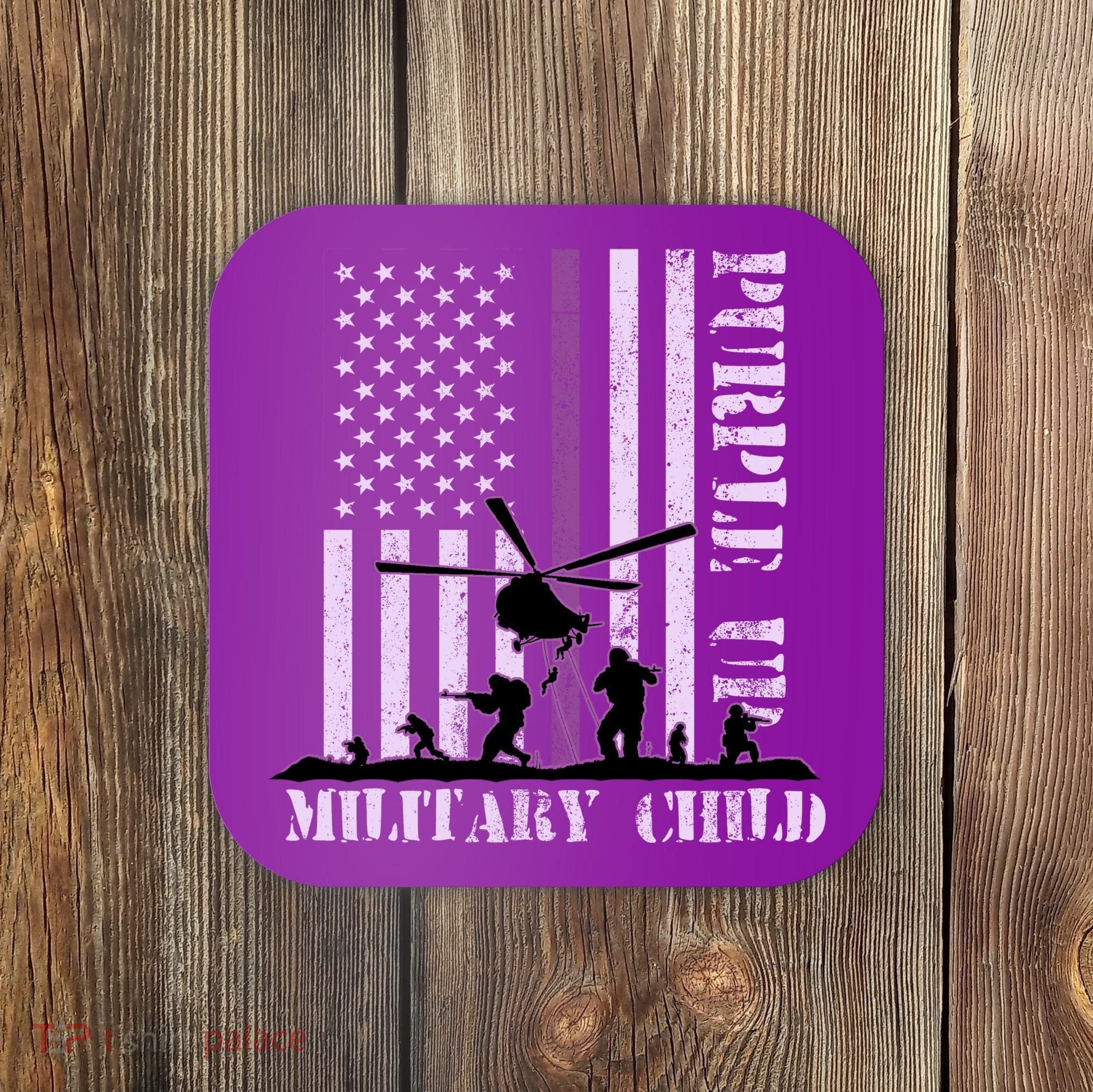 Purple Up Military Child Coaster