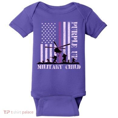 Purple Up Military Child Baby Bodysuit