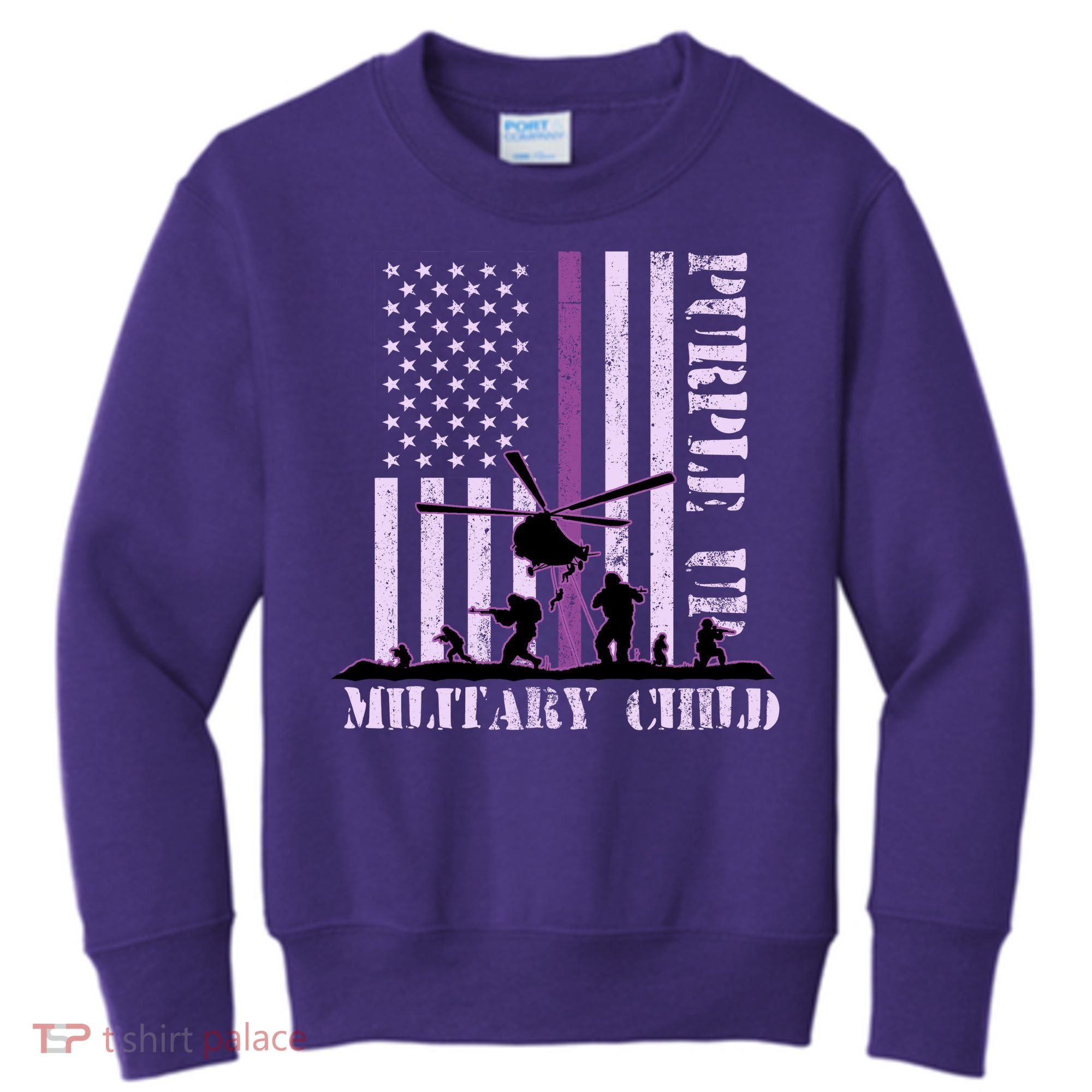 Purple Up Military Child Kids Sweatshirt