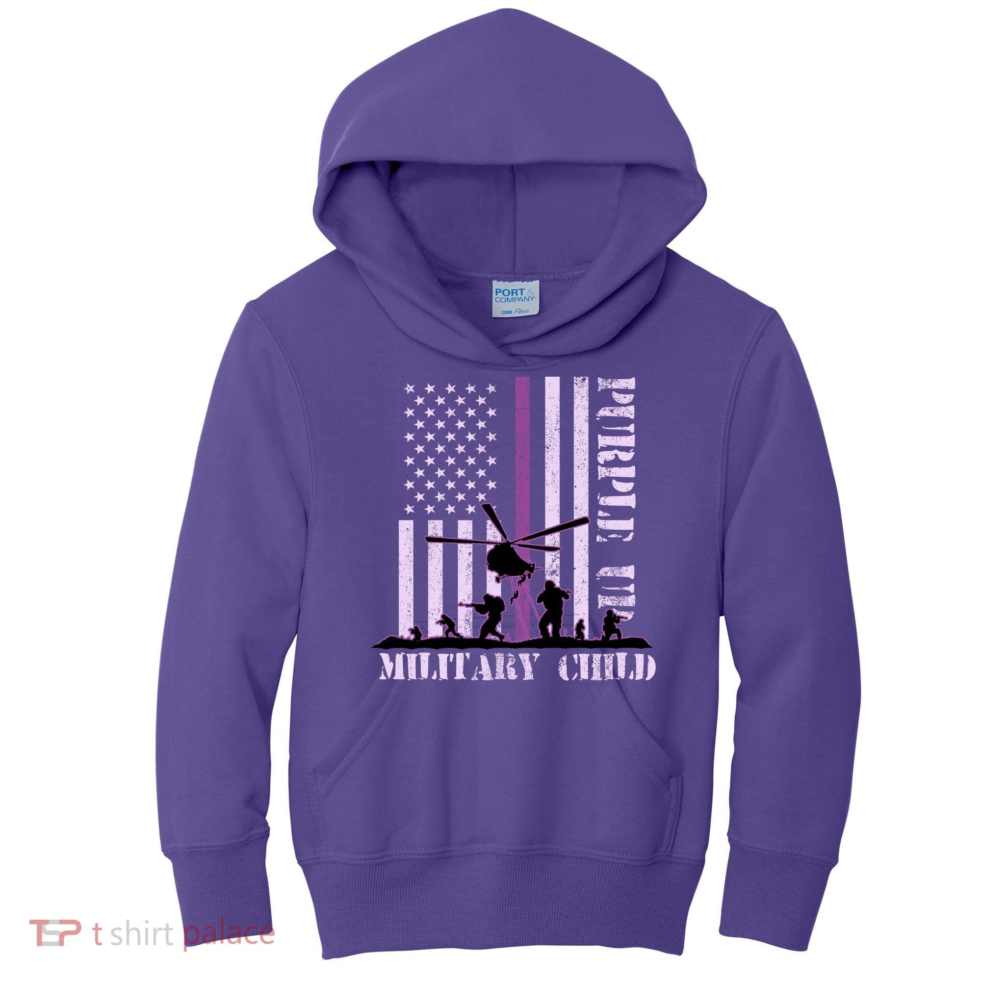 Purple Up Military Child Kids Hoodie