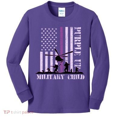 Purple Up Military Child Kids Long Sleeve Shirt