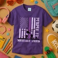 Purple Up Military Child Kids T-Shirt thumb 3