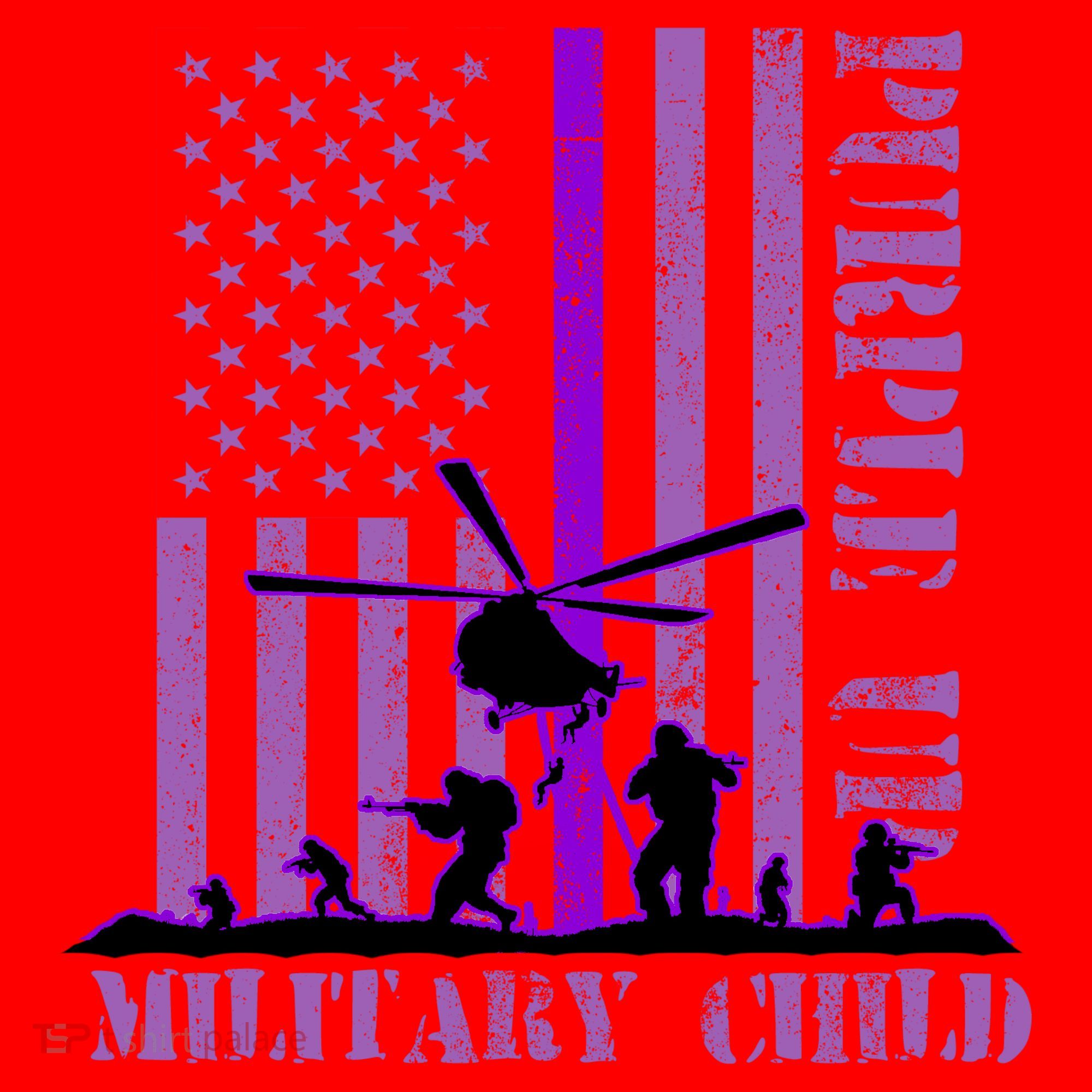 Purple Up Military Child Santa Hat