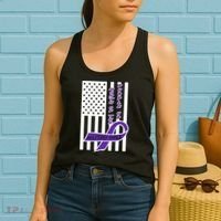 Purple Up Month Military Child Awareness Flag Women's Tank Top thumb 2