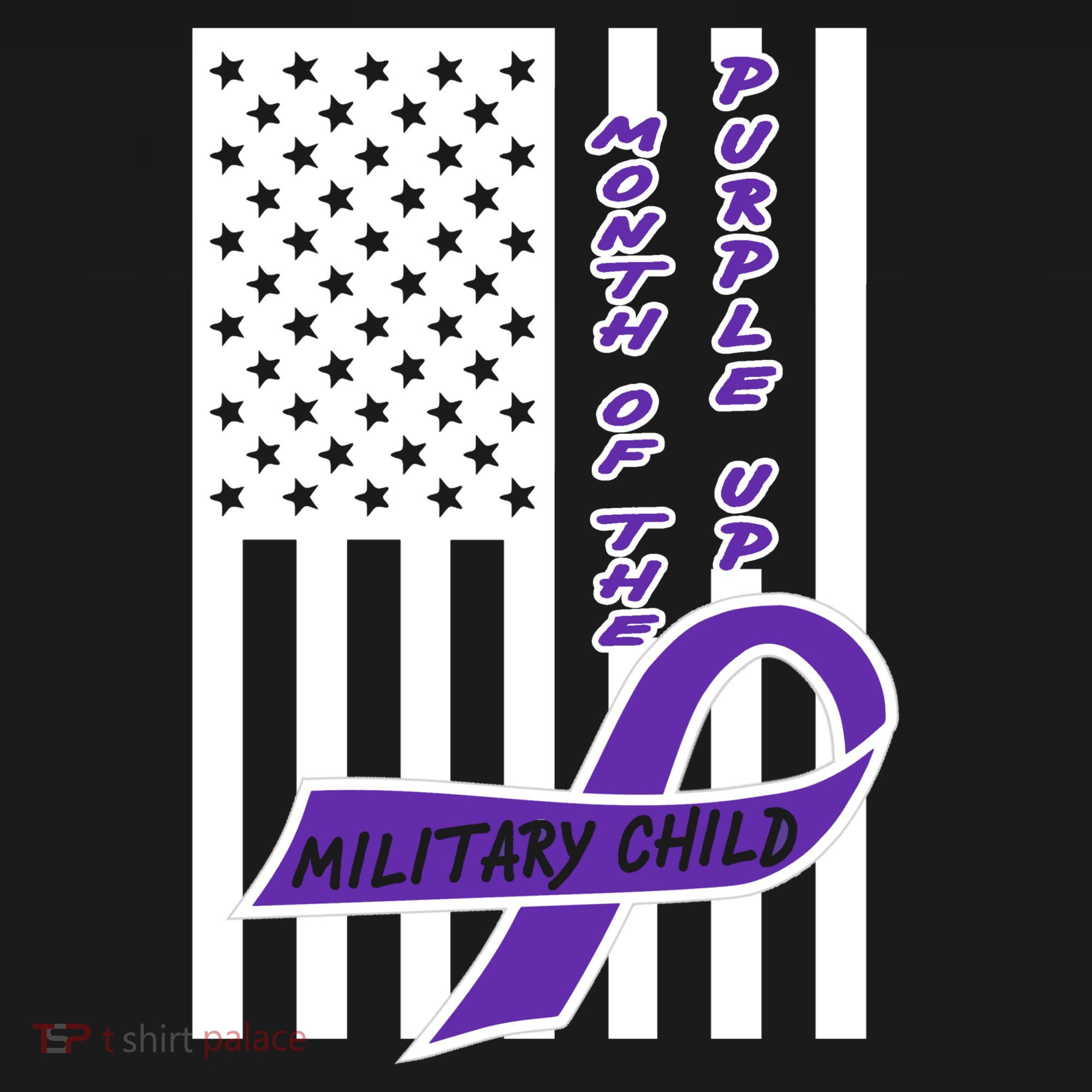 Purple Up Month Military Child Awareness Flag Women's Tank Top