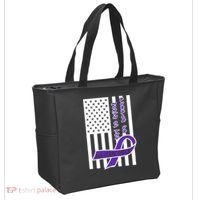 Purple Up Month Military Child Awareness Flag Tote Bag thumb 2