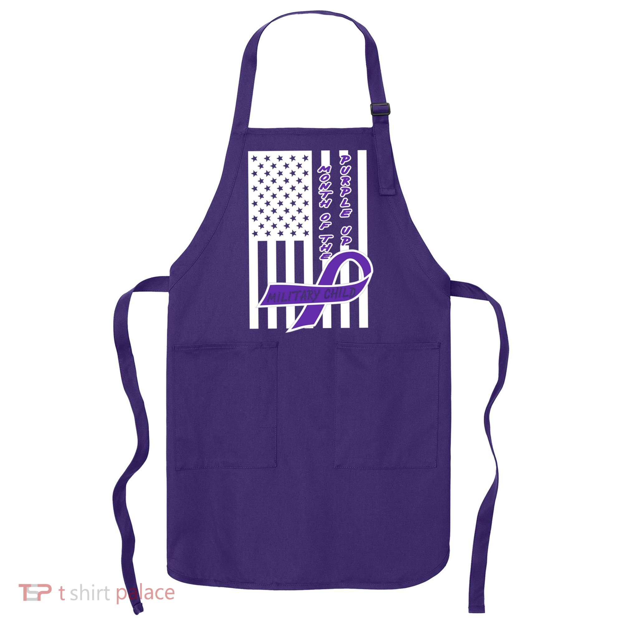 Purple Up Month Military Child Awareness Flag Apron