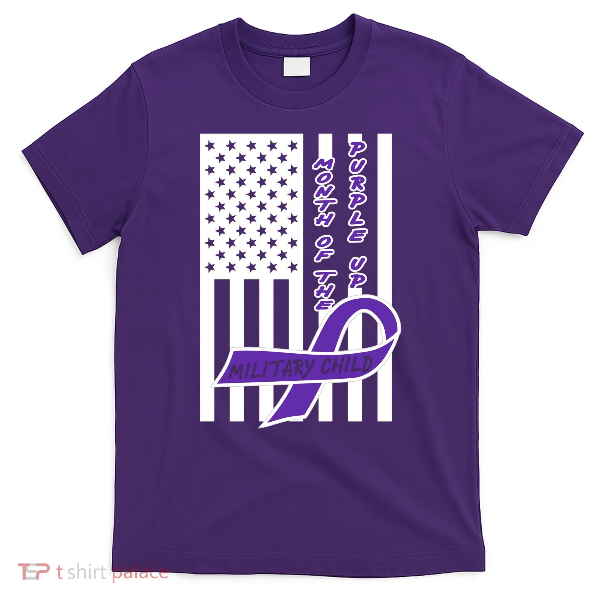 Purple Up Month Military Child Awareness Flag T-Shirt