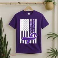 Purple Up Month Military Child Awareness Flag T-Shirt thumb 2