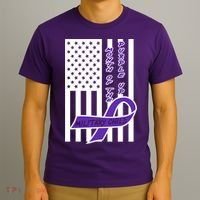 Purple Up Month Military Child Awareness Flag T-Shirt thumb 3