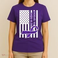 Purple Up Month Military Child Awareness Flag T-Shirt thumb 4