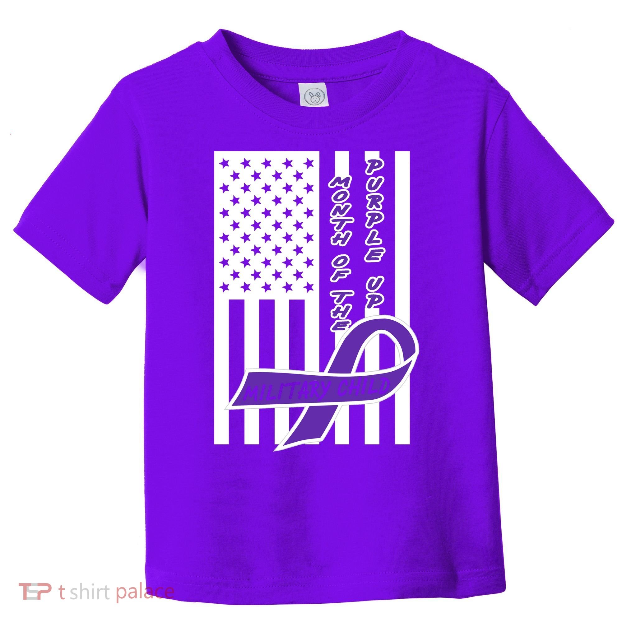 Purple Up Month Military Child Awareness Flag Toddler T-Shirt