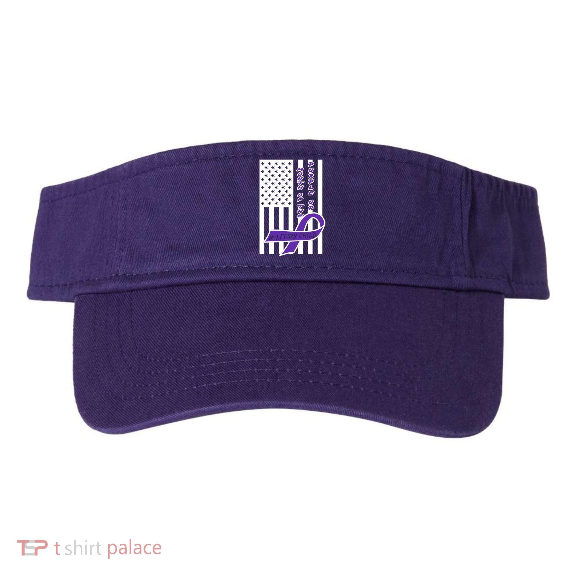 Purple Up Month Military Child Awareness Flag Visor