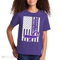 Purple Up Month Military Child Awareness Flag Kids T-Shirt thumb 2