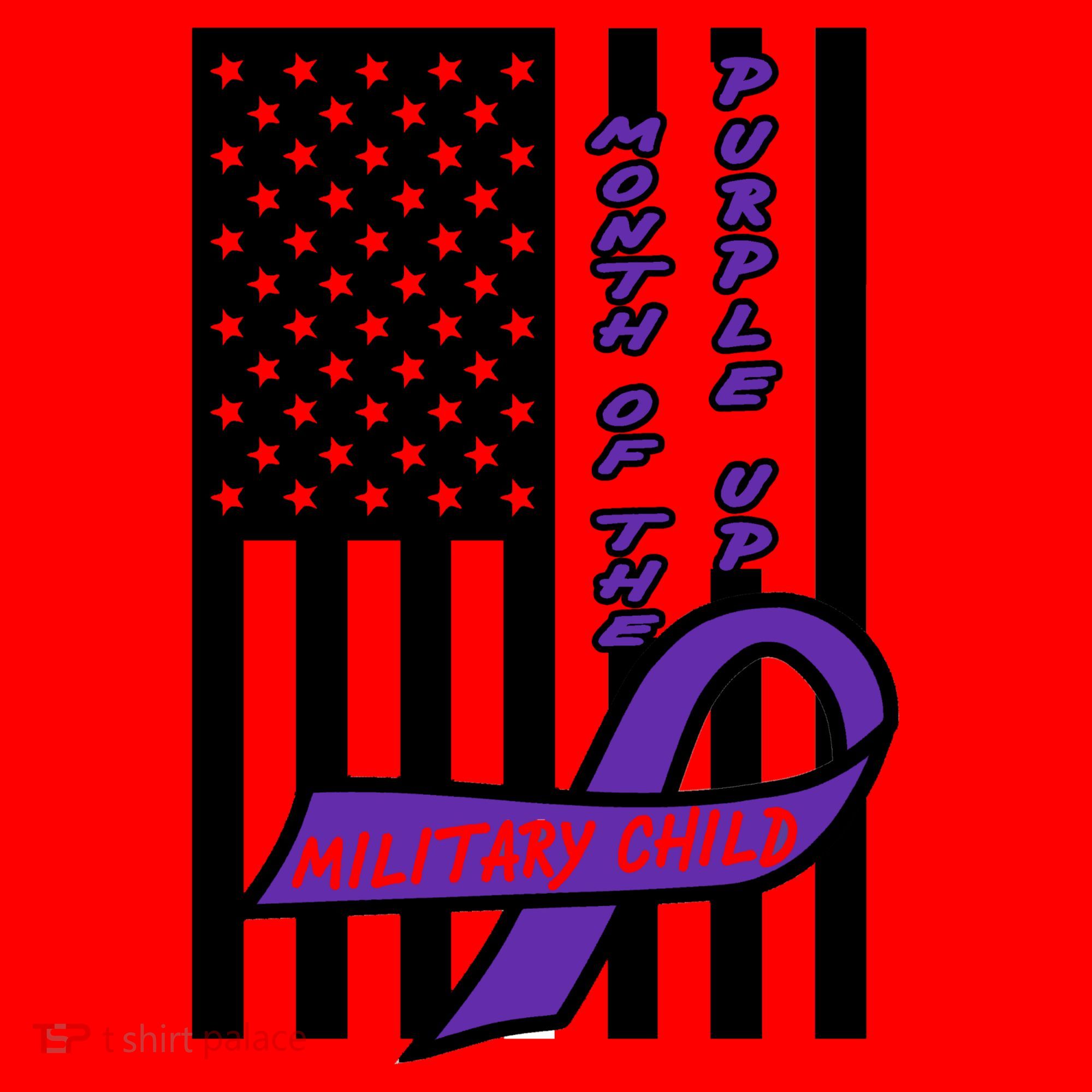 Purple Up Month Military Child Awareness Flag Santa Hat