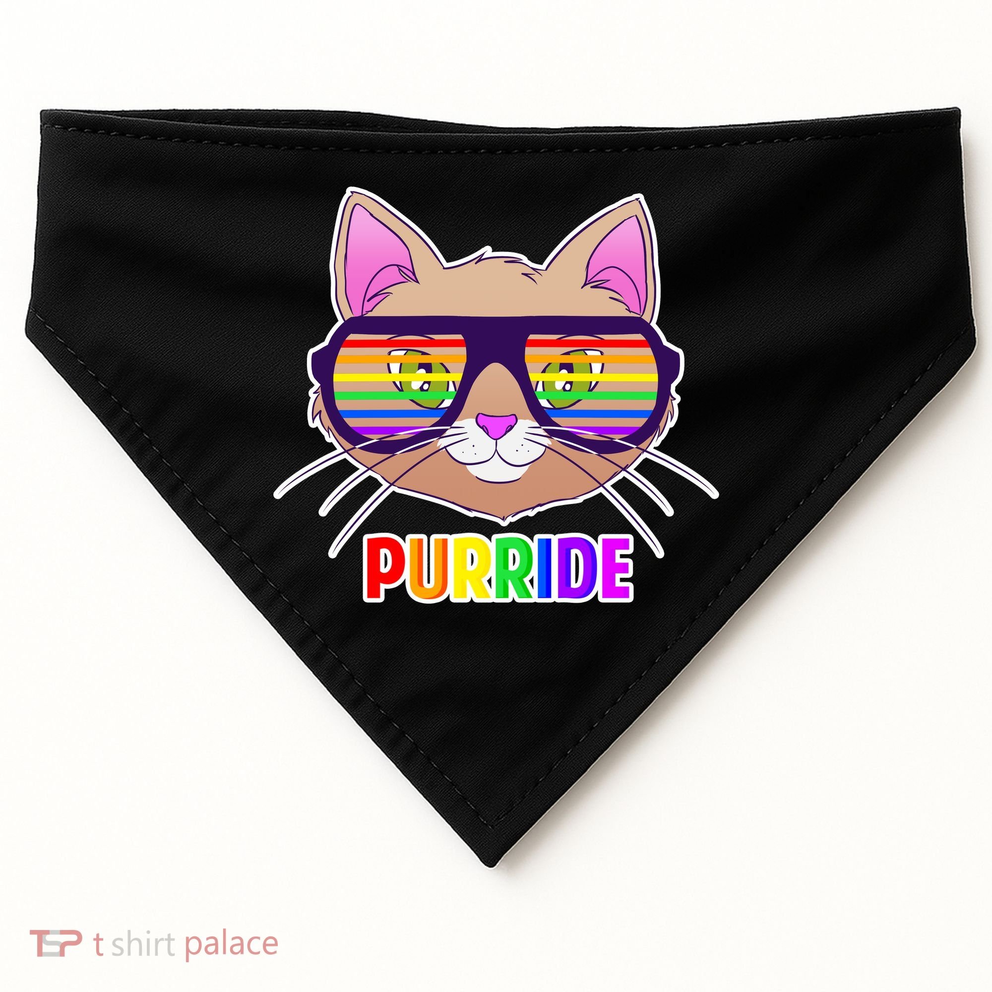 Purride Gay Pride Cat USA-Made Doggie Bandana