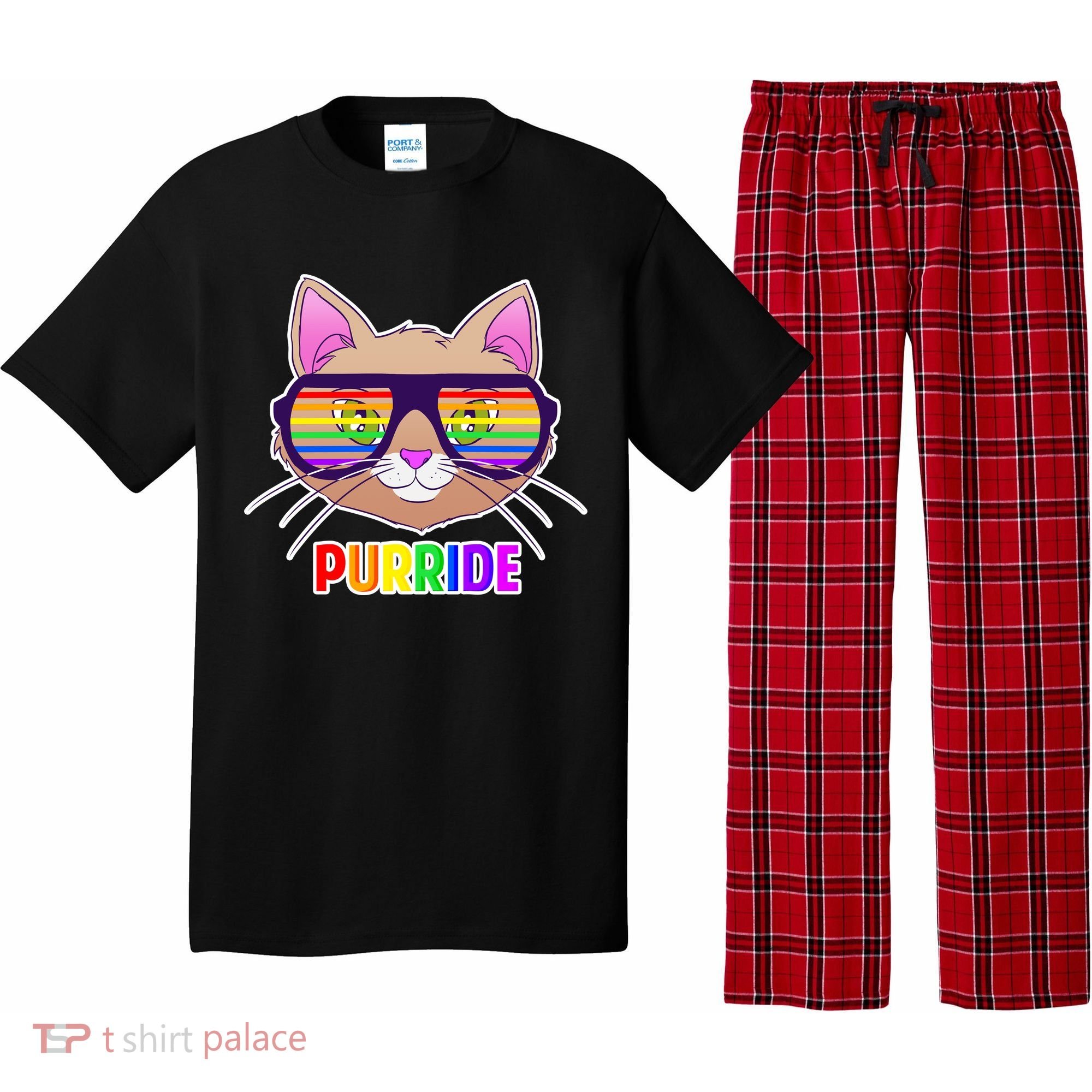 Purride Gay Pride Cat Pajama Set