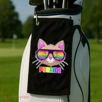 Purride Gay Pride Cat Golf Towel thumb 2