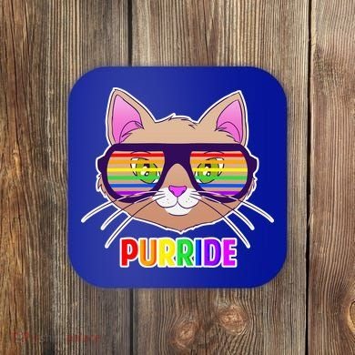 Purride Gay Pride Cat Coaster