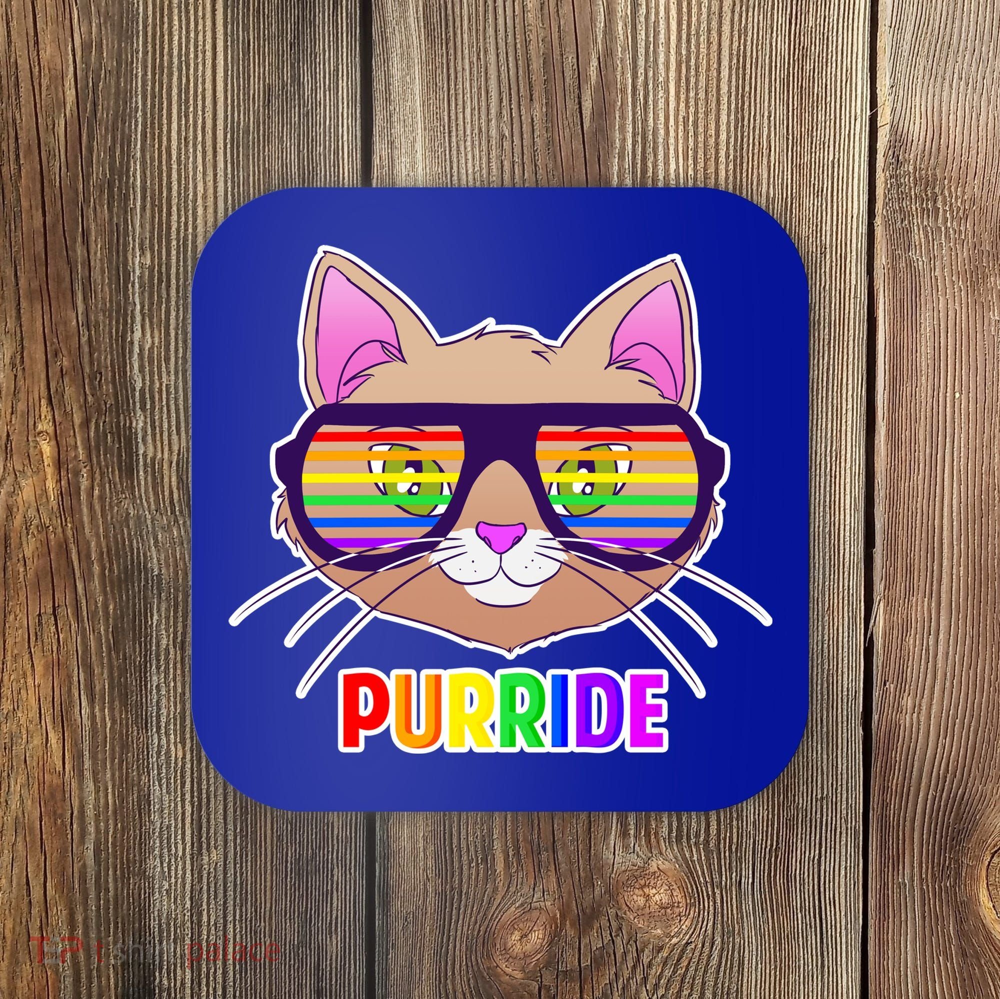 Purride Gay Pride Cat Coaster