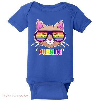 Purride Gay Pride Cat Baby Bodysuit