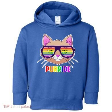 Purride Gay Pride Cat Toddler Hoodie