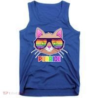 Purride Gay Pride Cat Tank Top thumb 0
