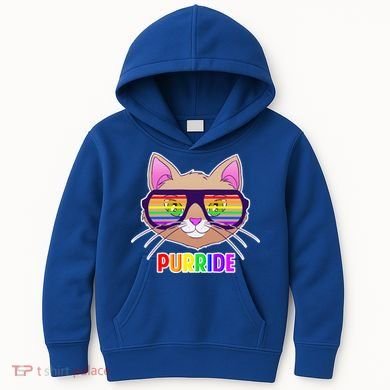 Purride Gay Pride Cat Kids Hoodie