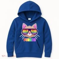 Purride Gay Pride Cat Kids Hoodie thumb 0