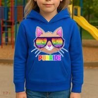 Purride Gay Pride Cat Kids Hoodie thumb 3