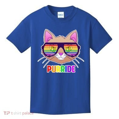 Purride Gay Pride Cat Kids T-Shirt