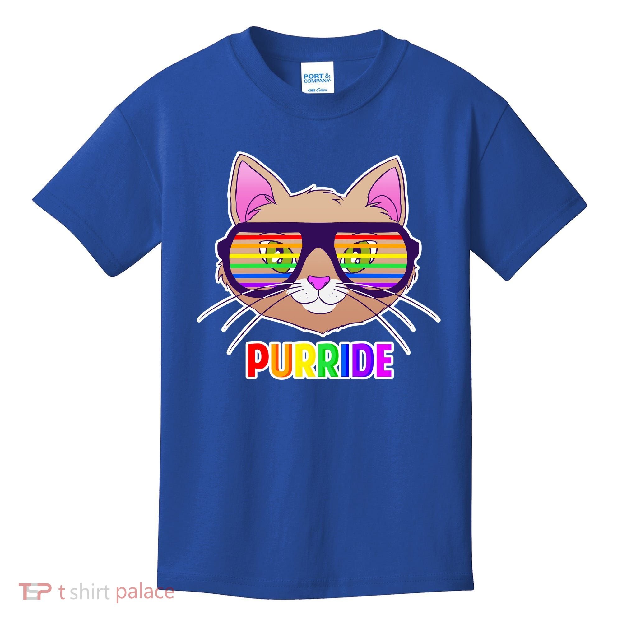 Purride Gay Pride Cat Kids T-Shirt