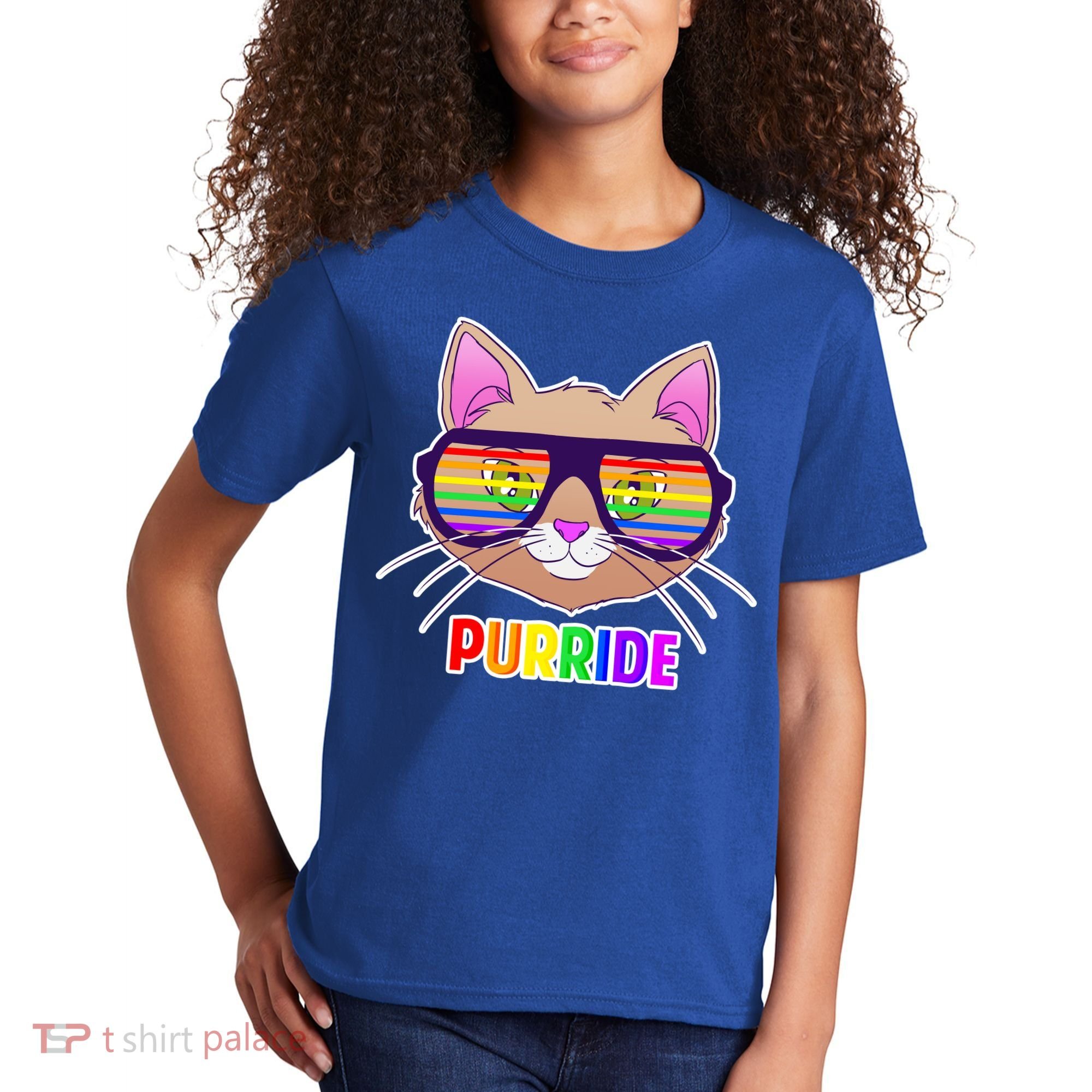 Purride Gay Pride Cat Kids T-Shirt
