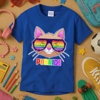 Purride Gay Pride Cat Kids T-Shirt thumb 3