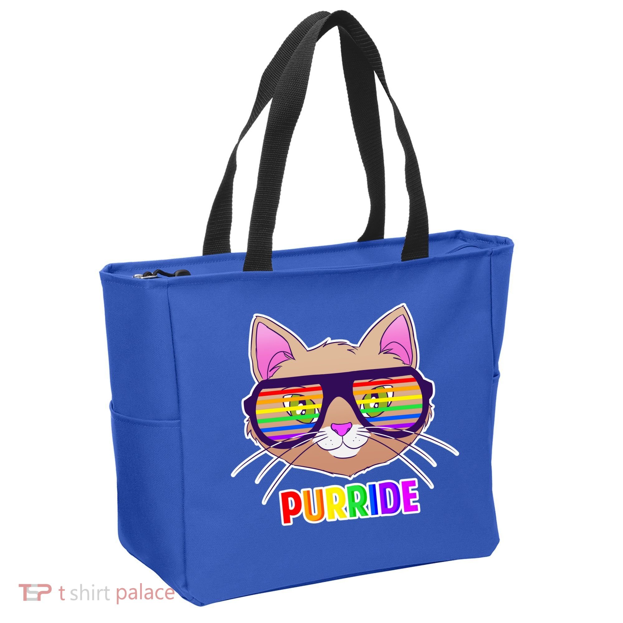 Purride Gay Pride Cat Tote Bag