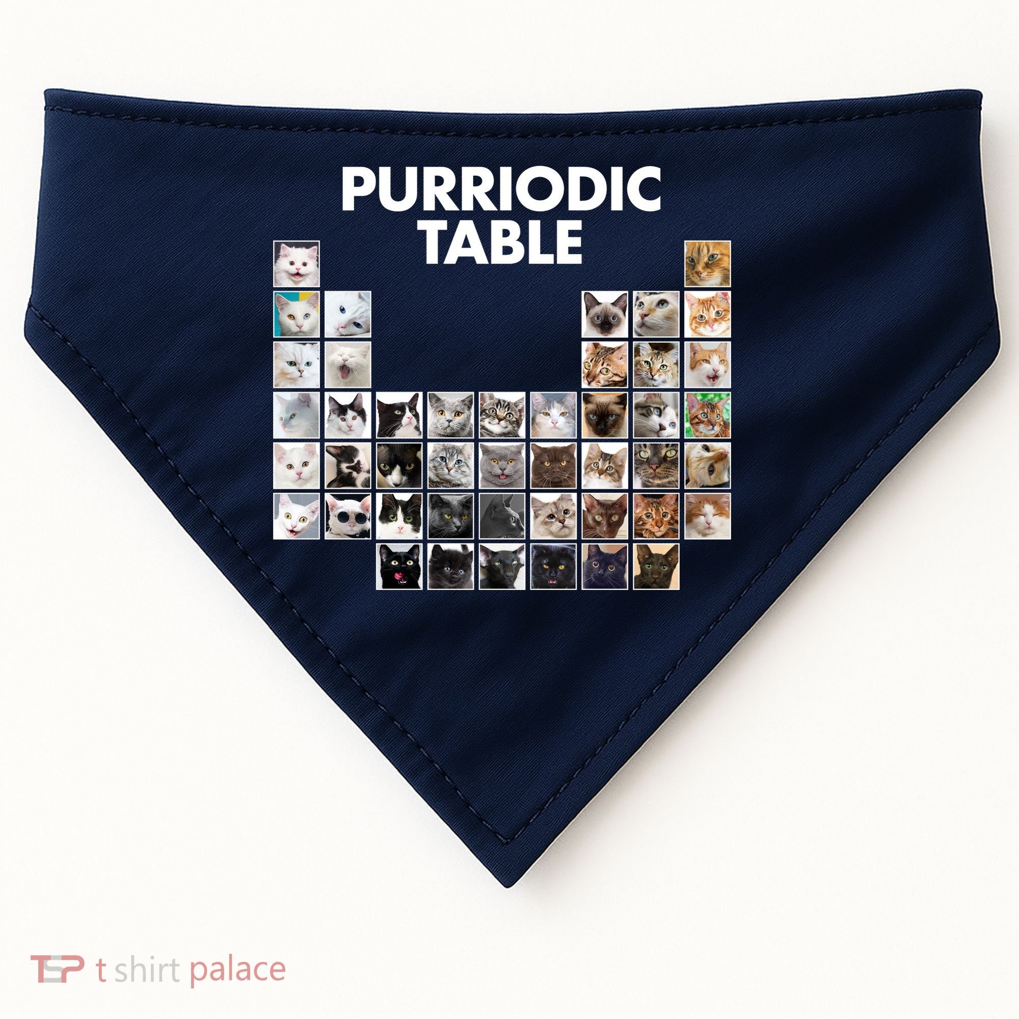 Purriodic Table Of Cats Periodic USA-Made Doggie Bandana
