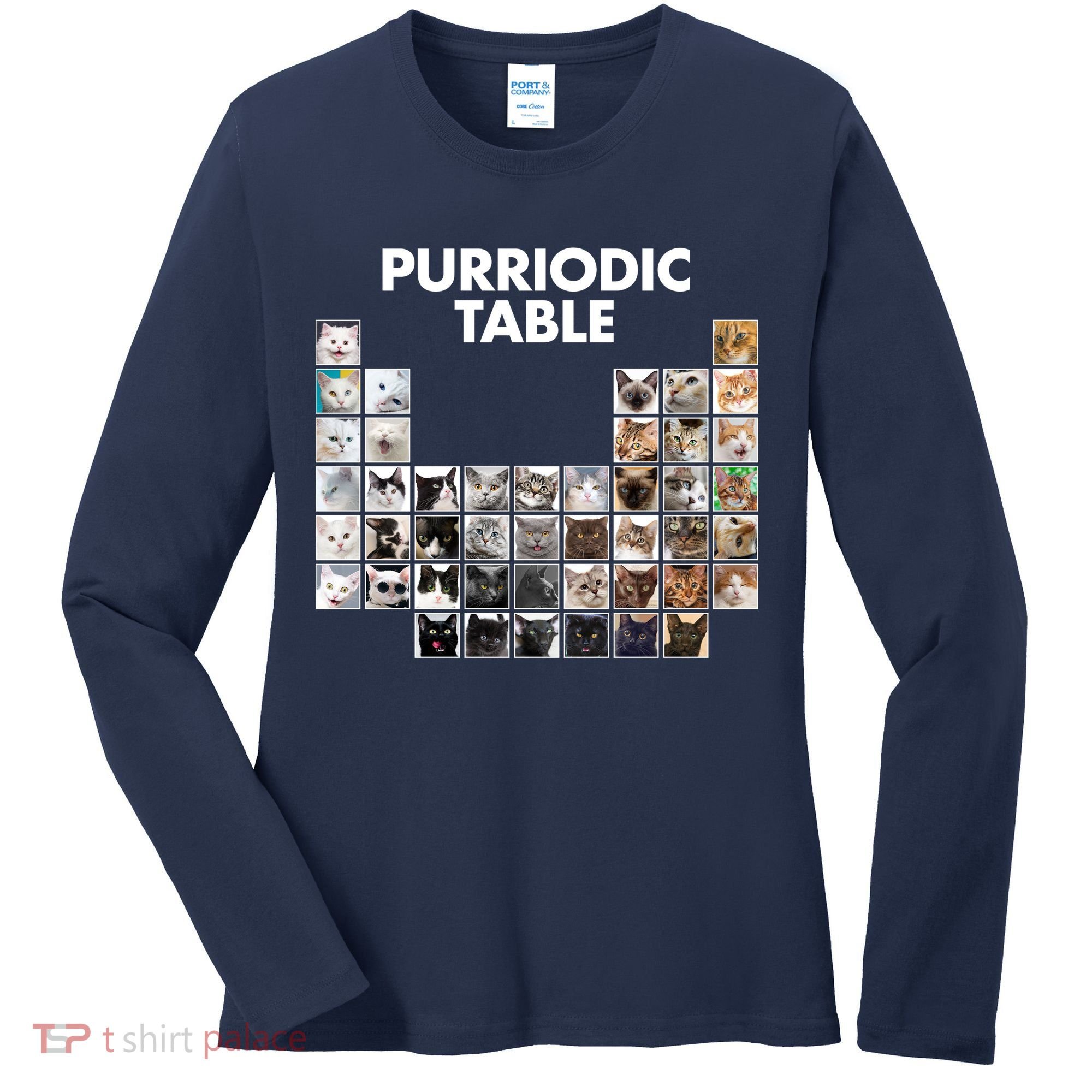Purriodic Table Of Cats Periodic Women's Long Sleeve Shirt