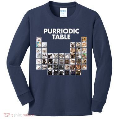 Purriodic Table Of Cats Periodic Kids Long Sleeve Shirt