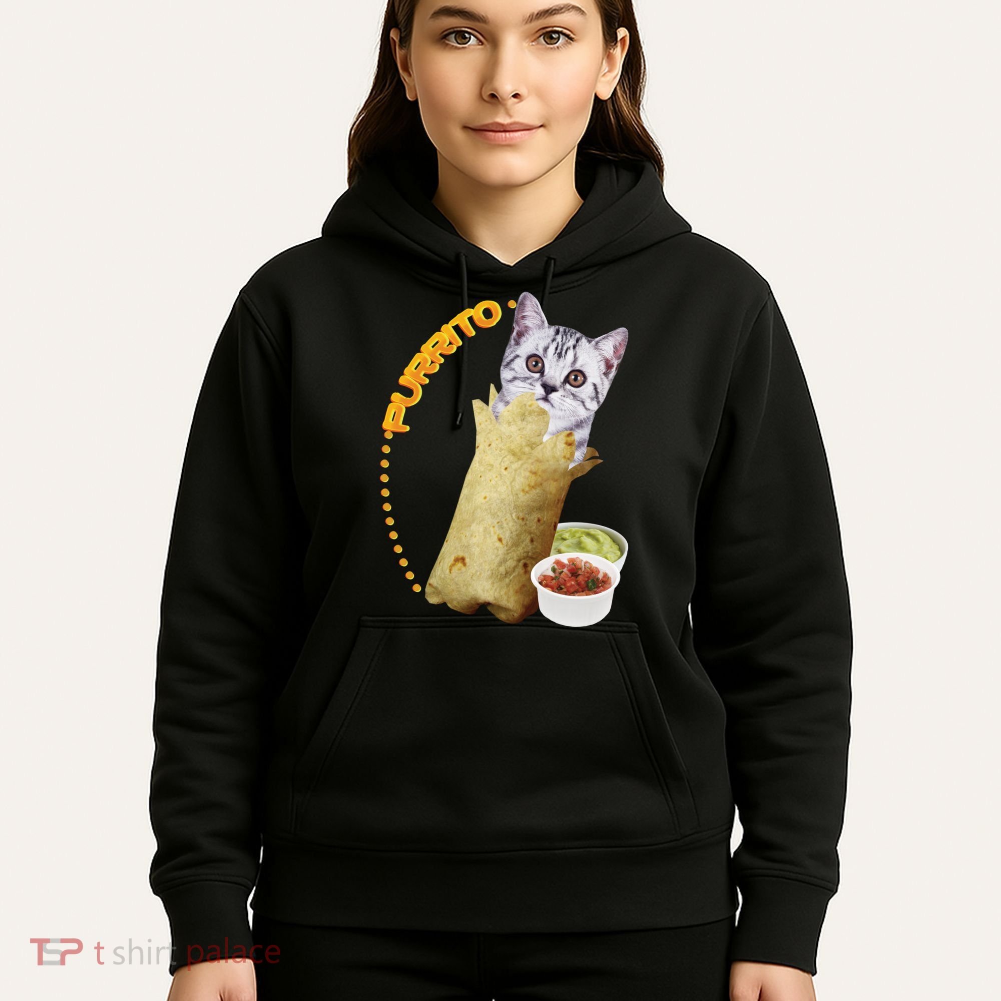 Purrito Cat In A Burrito Hoodie