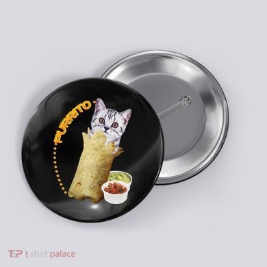 Purrito Cat In A Burrito Button