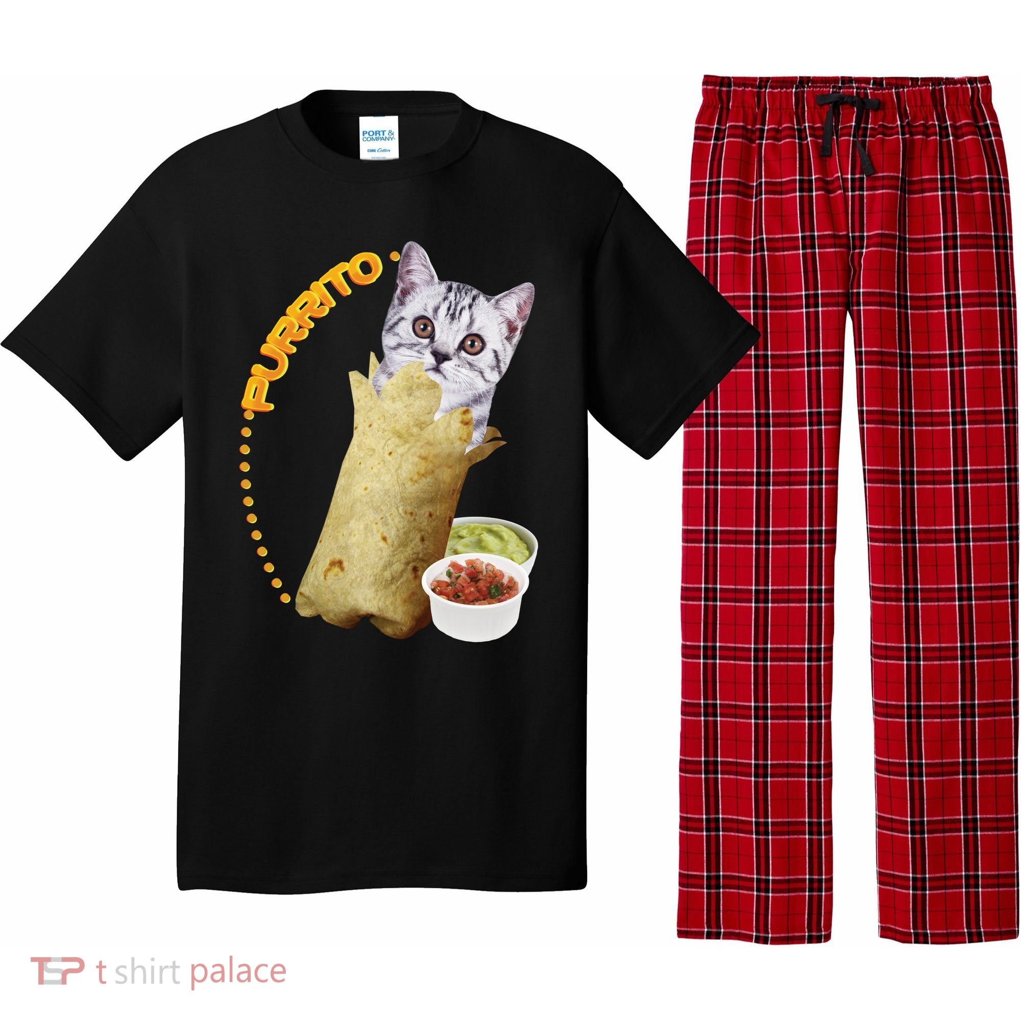 Purrito Cat In A Burrito Pajama Set