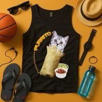 Purrito Cat In A Burrito Tank Top thumb 4