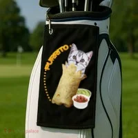 Purrito Cat In A Burrito Golf Towel thumb 2