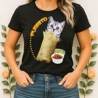 Purrito Cat In A Burrito Women's T-Shirt thumb 2